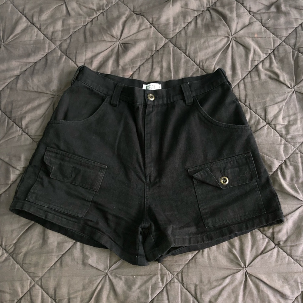 Beginning Boutique Black Cargo Shorts